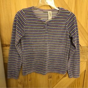 KRU Velour Stripped Sweater Girls 16 XL  Multicolored